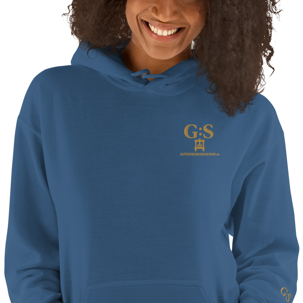 Unisex-Kapuzenpullover bestickt – GutenbergsSoehne.de