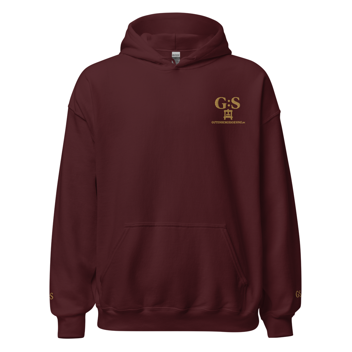 Unisex-Kapuzenpullover bestickt – GutenbergsSoehne.de