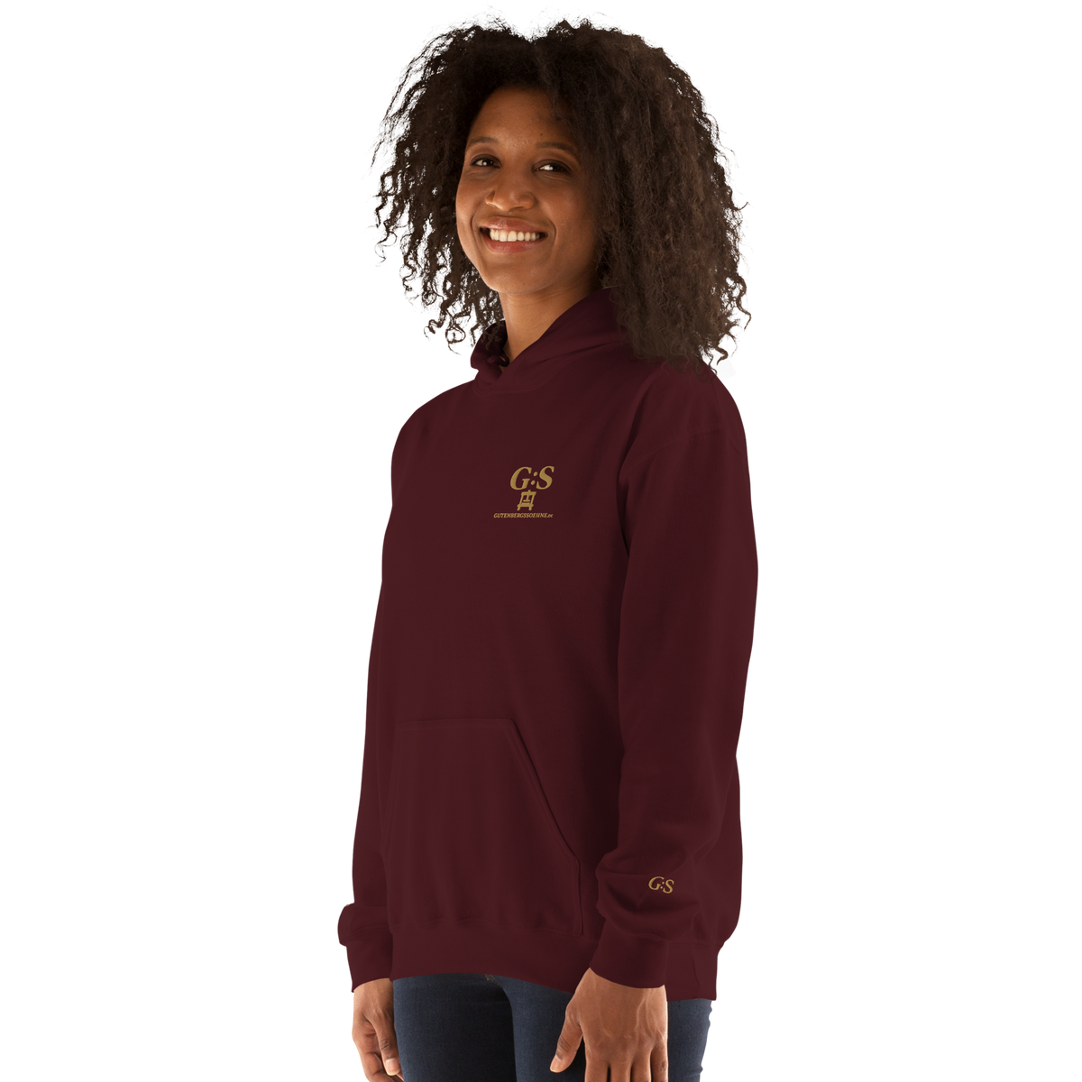 Unisex-Kapuzenpullover bestickt – GutenbergsSoehne.de