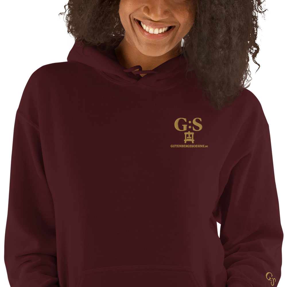 Unisex-Kapuzenpullover bestickt – GutenbergsSoehne.de