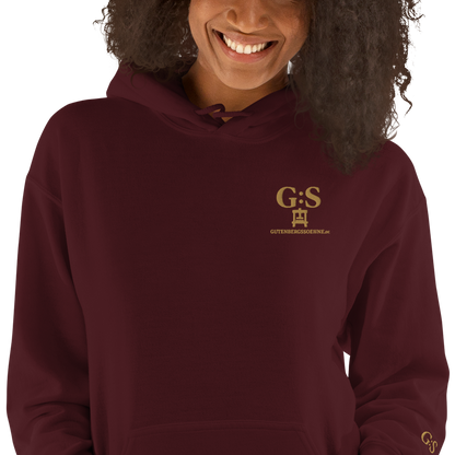 Unisex-Kapuzenpullover bestickt – GutenbergsSoehne.de
