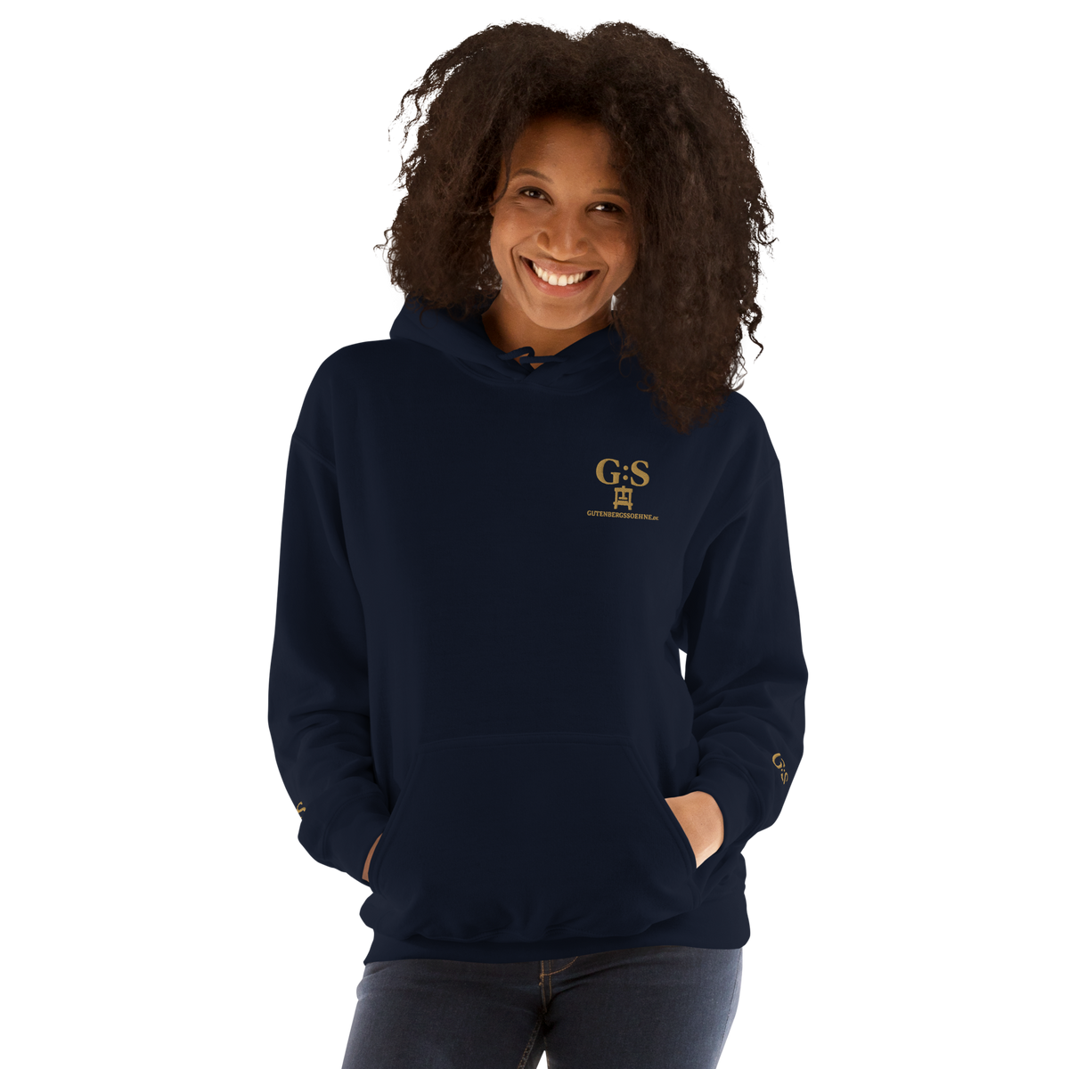 Unisex-Kapuzenpullover bestickt – GutenbergsSoehne.de