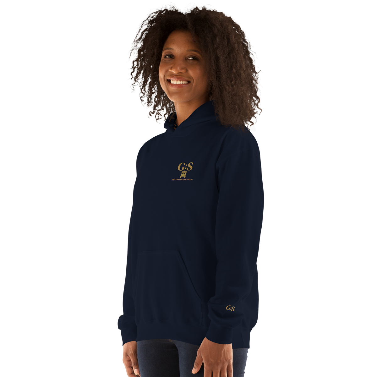 Unisex-Kapuzenpullover bestickt – GutenbergsSoehne.de