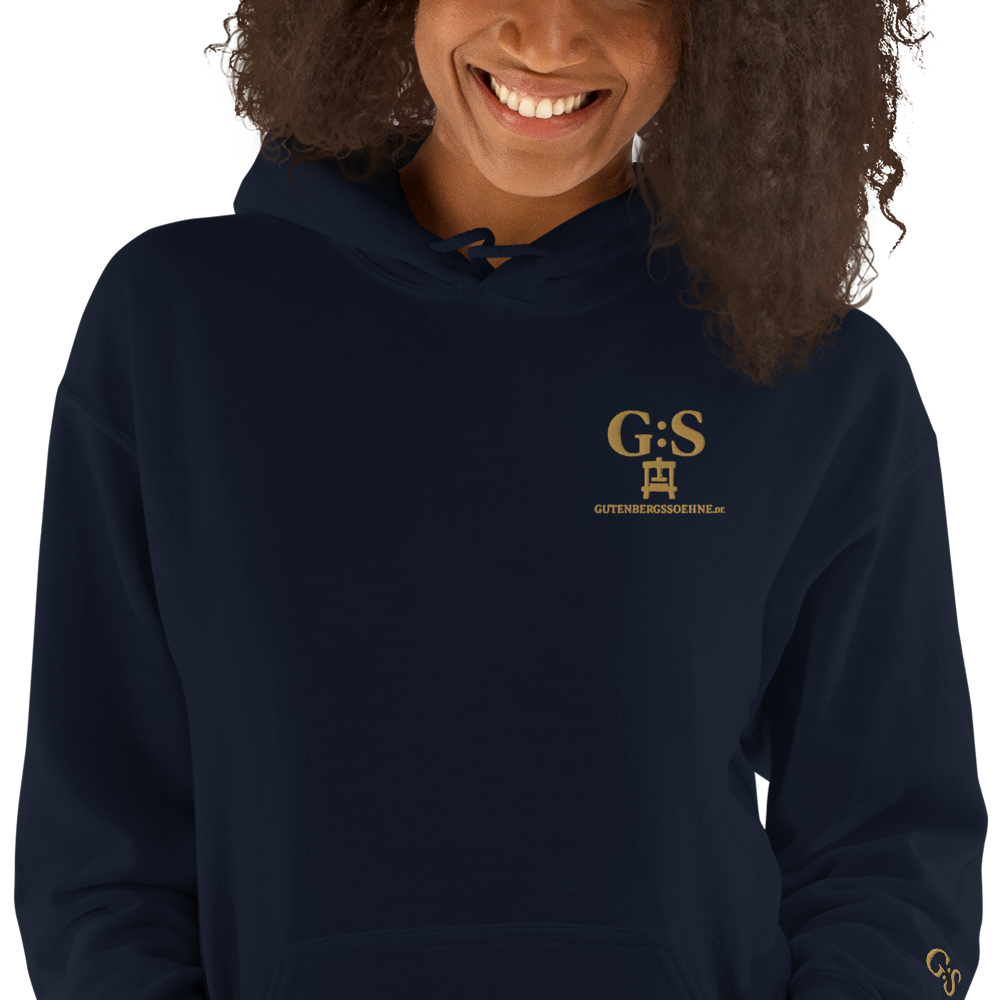 Unisex-Kapuzenpullover bestickt – GutenbergsSoehne.de
