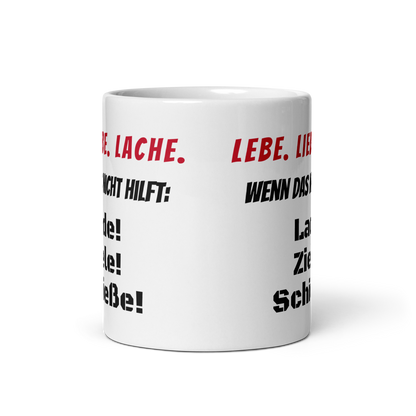 Tasse mit Spruch – „Lade! Ziele! Schieße!“ – Humorvoll & provokant